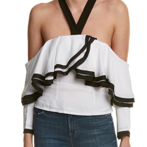 Haute Rogue Tops - Haute Rogue Black White Top  Large Off shoulder